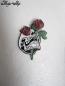 Preview: Anstecker Pin "Totenkopf mit Rose" Metall Button