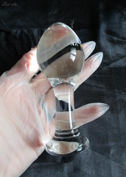 Analdildo Glas mit Tropfenform