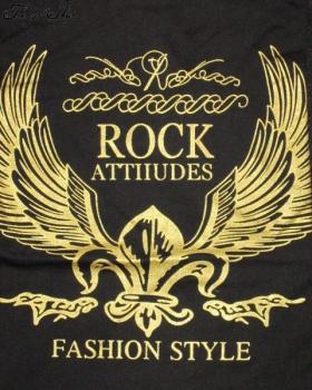 Herren T-Shirt "ROCK" gold Aufdruck