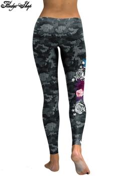 Leggings Skull Head 3D Printed Camouflage