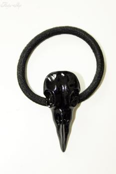 Totenkopf Krähe Haargummi Crow Skull