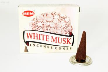 HEM Räucherkegel "White Musk" + Metalluntersetzer