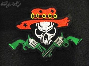 Patch "Cowboy Totenkopf" Aufnäher 8,4 cm