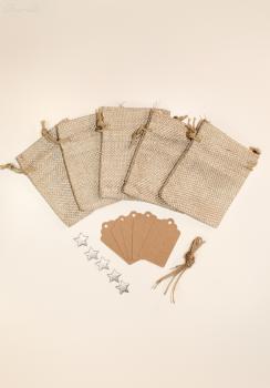 Jute Geschenkbeutel Set