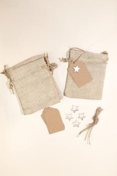 Jute Geschenkbeutel Set