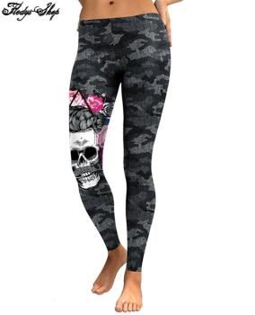 Leggings Skull Head 3D Printed Camouflage