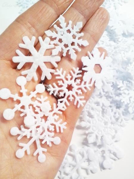 25 kleine Filz Schneeflocken