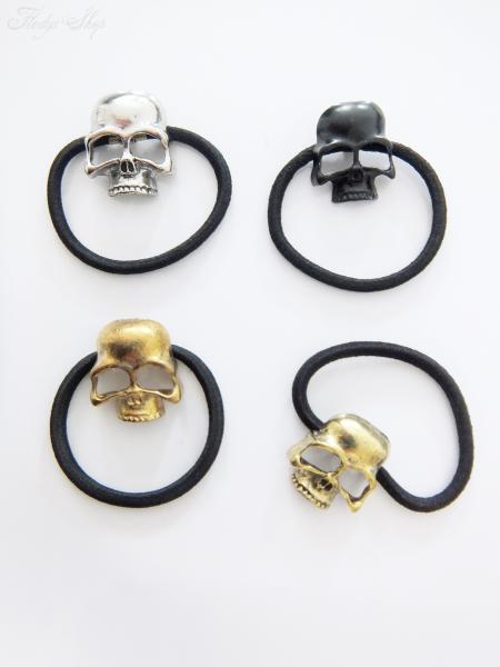 Totenkopf Haargummi Metall Skull