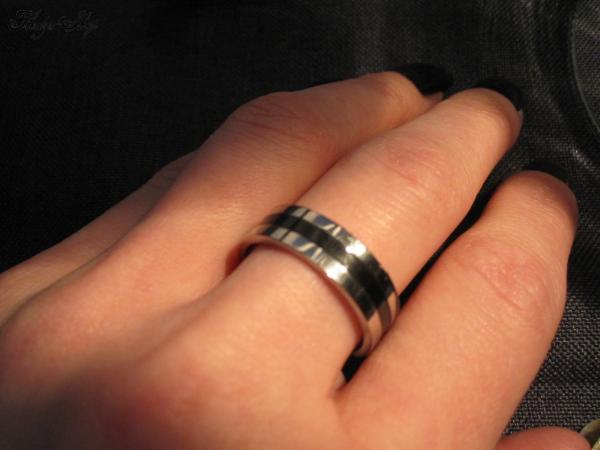 Edelstahl Ring mit Keramikband