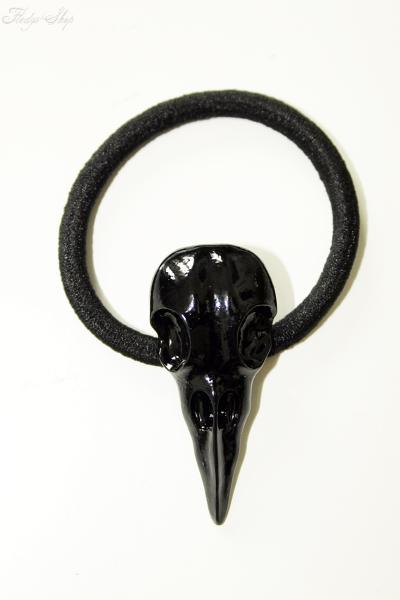 Totenkopf Krähe Haargummi Crow Skull