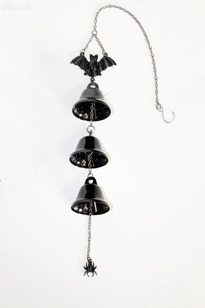 Windspiel Fledermaus-Glocken mit Spinne