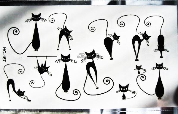 Tattoo Aufkleber "elegance Cat" Sticker HC-167