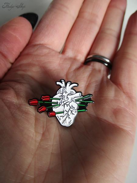 Anstecker Pin "Floral Heart" Metall Brosche