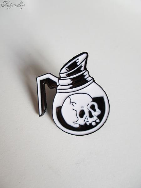 Anstecker Pin "Dead Coffee" Metall Brosche