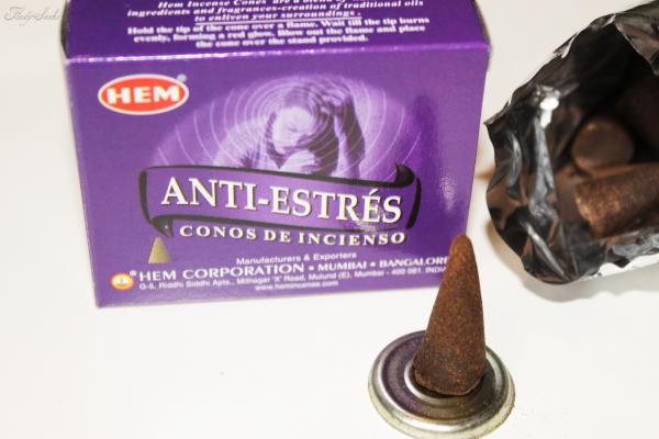 HEM Räucherkegel "Anti-Stress" + Metalluntersetzer