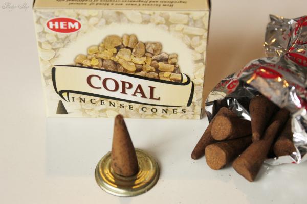 HEM Räucherkegel "COPAL" + Metalluntersetzer