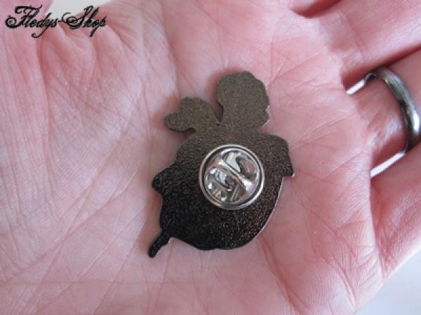 Anstecker Pin "Totenkopf mit Rose" Metall Button