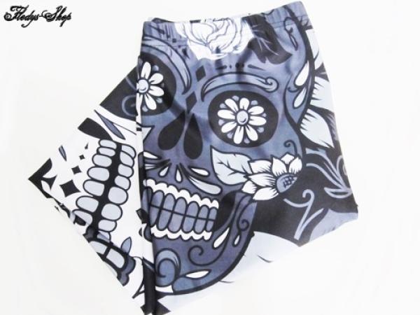 Flower Skull Leggings blumige Totenkopf Hose