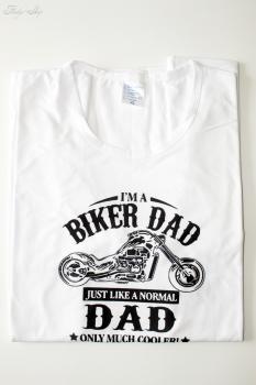 T-Shirt "Biker Dad" weiß